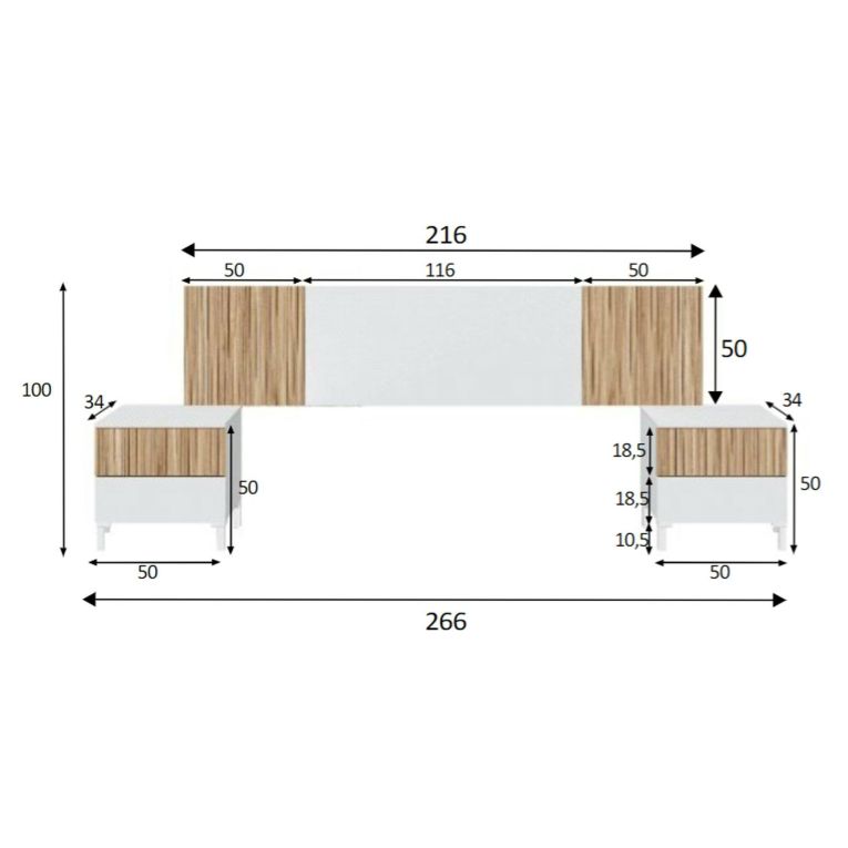 Testiera Letto Marrone Marrone Rovere Matrimoniale Colore Struttura Marrone 216x3 cm, Sfumatura Colore Struttura Rovere - Unala