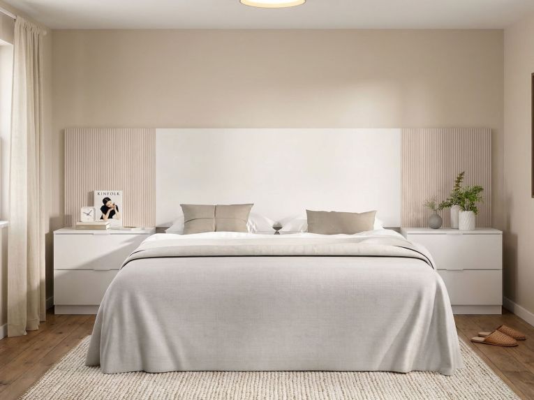 Testiera Letto Marrone Marrone Rovere Matrimoniale Colore Struttura Marrone 258.6x34.2 cm, Sfumatura Colore Struttura Rovere - Dujuan