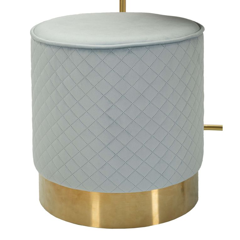 Toeletta Azzurro Celeste oro un Cassetto Rivestimento in Velluto Trapuntato 52x52x70h cm, Sfumatura Colore Struttura Celeste - Mbale
