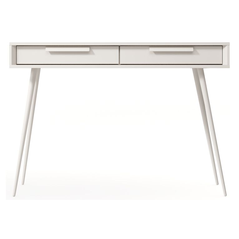 Toeletta Beige Cashmere 2 Cassetti Sfumatura Colore Ripiano Cashmere 187x40x52h cm, Materiale Struttura in Metallo - Katilaka