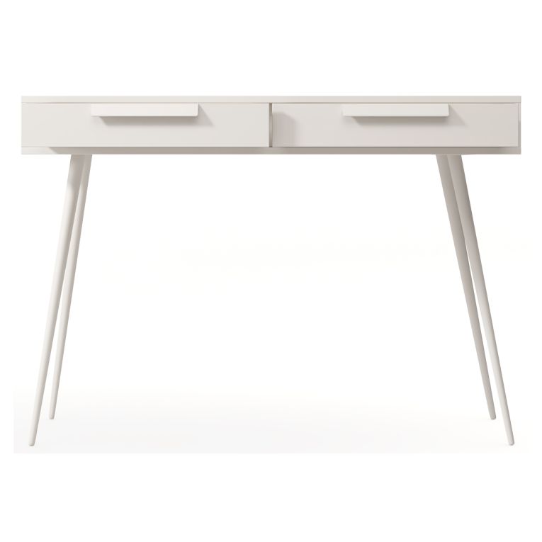 Toeletta Beige Cashmere 2 Cassetti Sfumatura Colore Ripiano Cashmere 187x40x52h cm, Materiale Struttura in Metallo - Katilaka