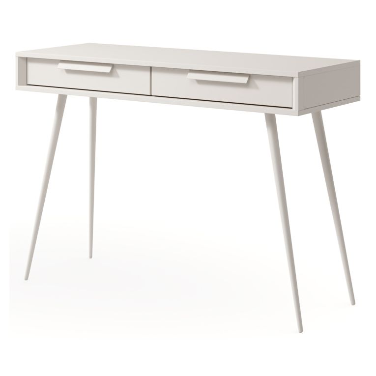 Toeletta Beige Cashmere 2 Cassetti Sfumatura Colore Ripiano Cashmere 187x40x52h cm, Materiale Struttura in Metallo - Katilaka