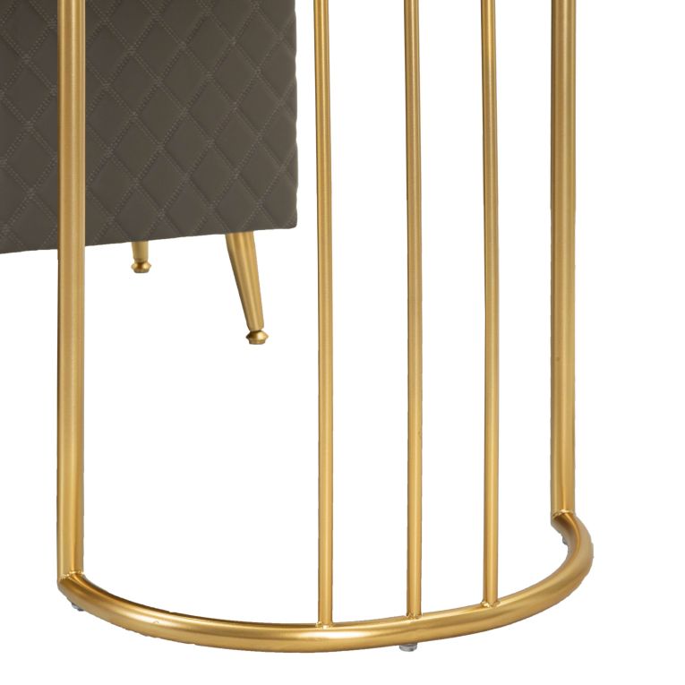 Toeletta Bianco Marmo Grigio Tortora 4 Cassetti Finitura Simil Pelle Trapuntata con Dettagli oro, top Effetto Marmo 120x40x75h cm, - Tafrao