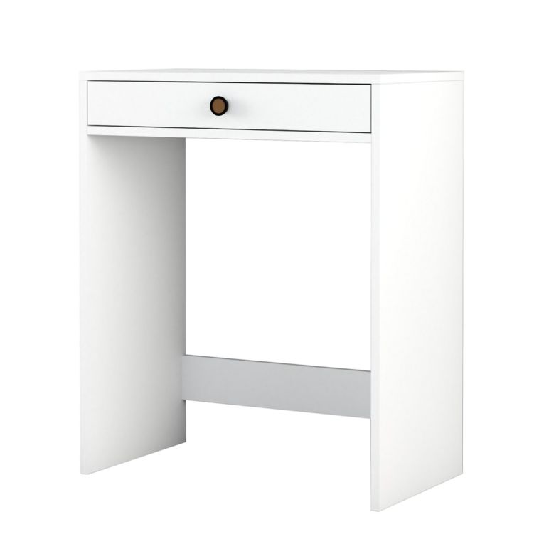 Toeletta Bianco Nero Specchio Incluso un Cassetto 70x85x40h cm, Colore Struttura Nero - Carde