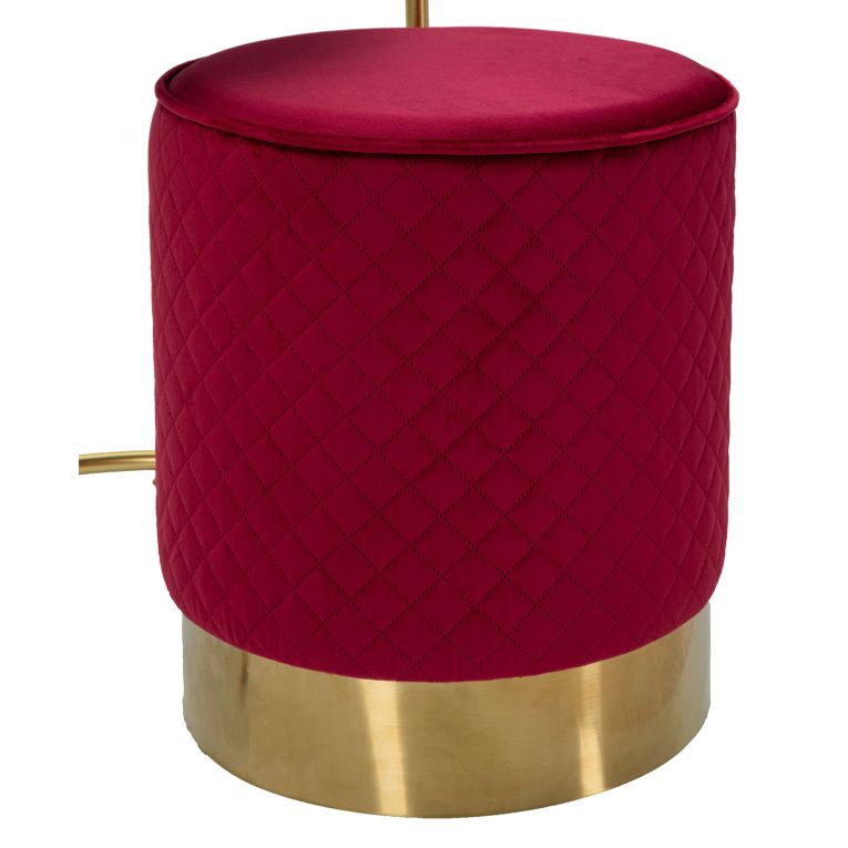 Toeletta Rosso oro un Cassetto Rivestimento in Velluto Trapuntato 52x52x70h cm, Materiale Struttura in Metallo - Mbale