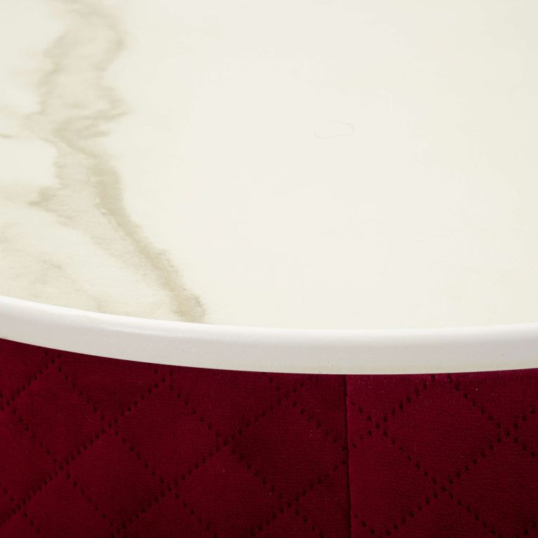 Toeletta Rosso oro un Cassetto Rivestimento in Velluto Trapuntato 52x52x70h cm, Materiale Struttura in Metallo - Mbale