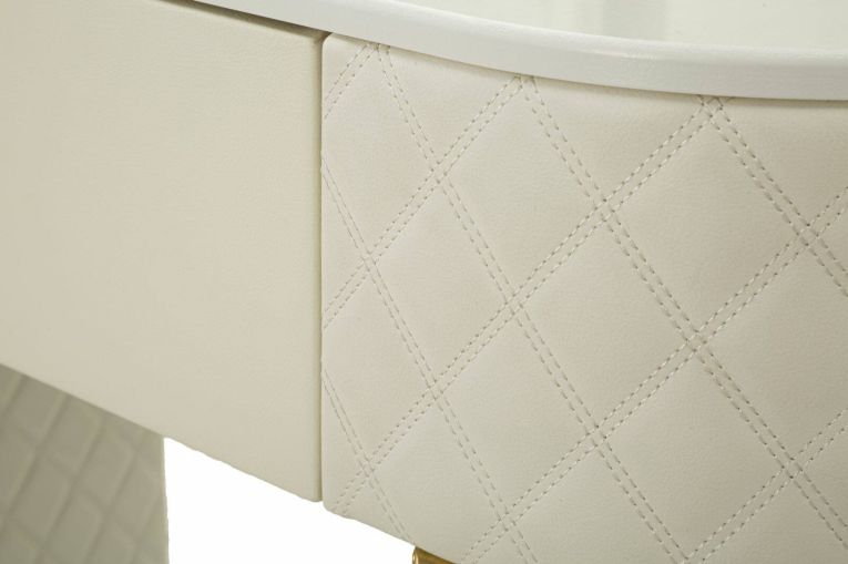 Toeletta shabby elegante 120x40x75h cm bianco e oro - Guidobono