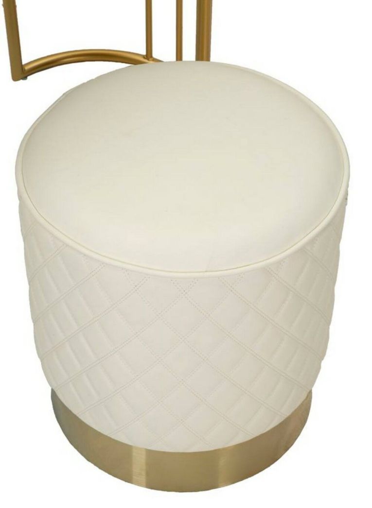 Toeletta shabby elegante 120x40x75h cm bianco e oro - Guidobono