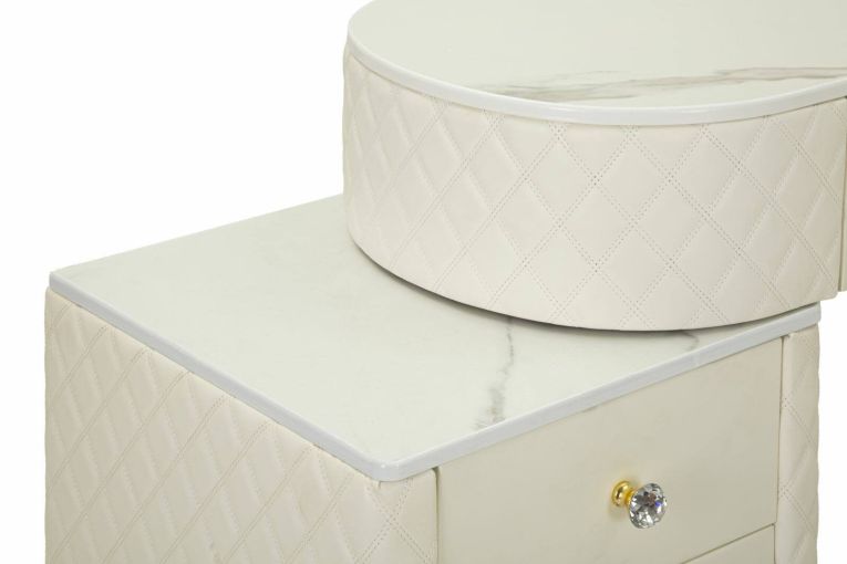 Toeletta shabby elegante 120x40x75h cm bianco e oro - Guidobono