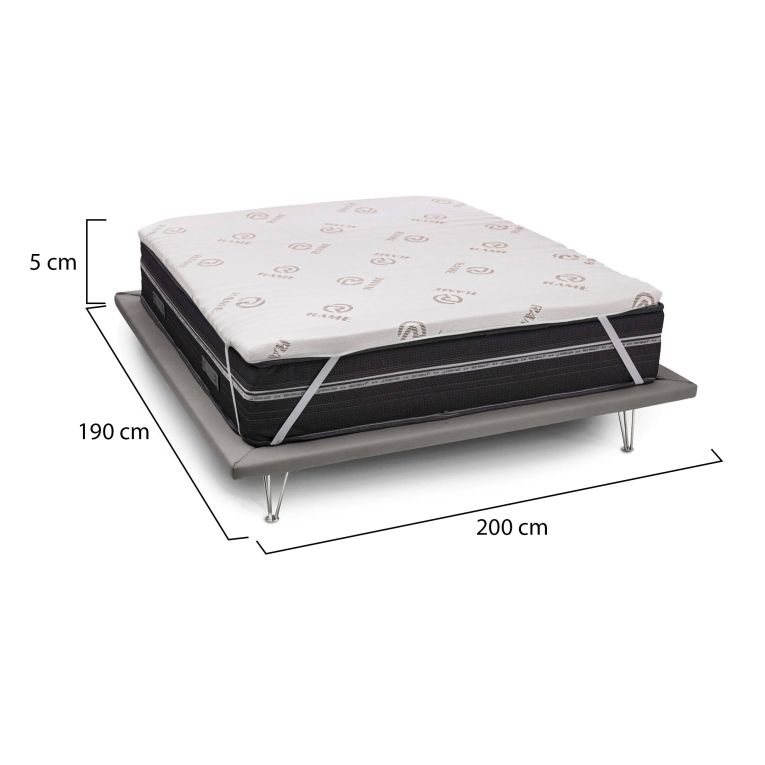 Topper matrimoniale Afella, Anti acaro e Anallergico, Cm 160x200h5