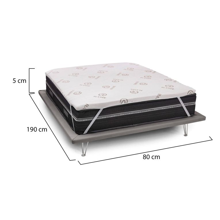Topper singolo Ando, Anti acaro e Anallergico, Cm 80x190h5