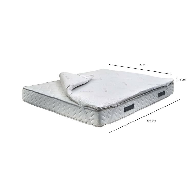 Topper singolo Elga, 100% Made in Italy, 80x190xh5 cm