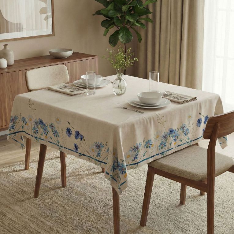 Tovaglia Multicolore Lavabile si 30° Forma Quadrata 150x150 cm, - Pasa