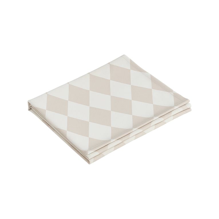 Tovaglia quadrata no stiro 140x140 cm, tortora e bianco - Acrobata - By Sarah Balivo