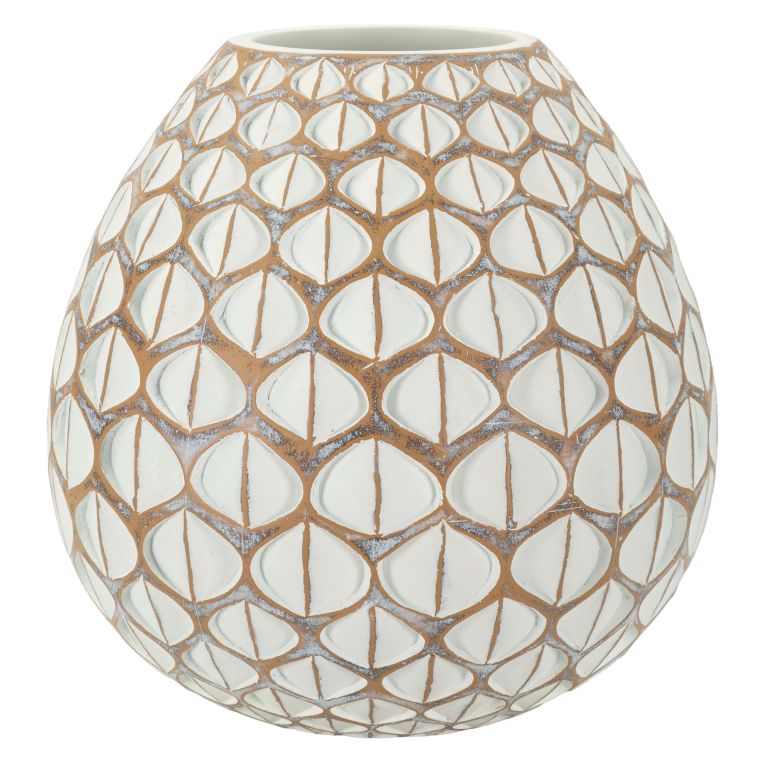 Vaso Beige Bianco Crema Colore Struttura Bianco Diametro 10.5 cm, Sfumatura Colore Struttura Crema - Bareti