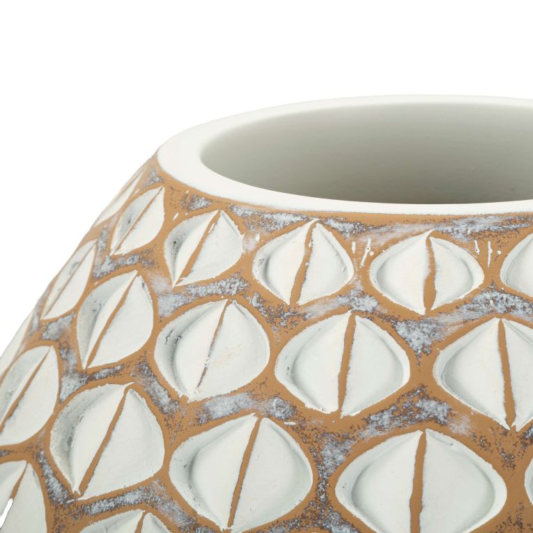 Vaso Beige Bianco Crema Colore Struttura Bianco Diametro 10.5 cm, Sfumatura Colore Struttura Crema - Bareti