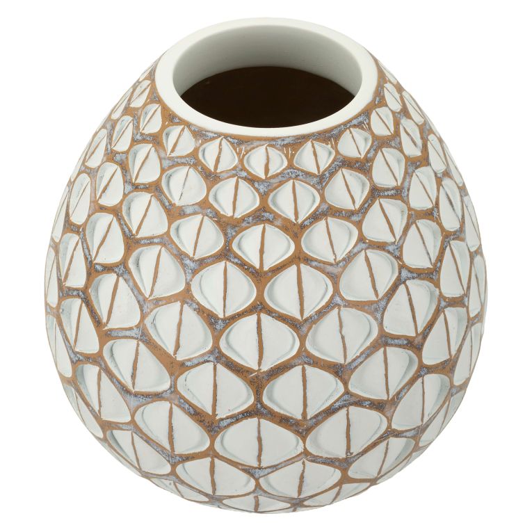 Vaso Beige Bianco Crema Colore Struttura Bianco Diametro 10.5 cm, Sfumatura Colore Struttura Crema - Bareti