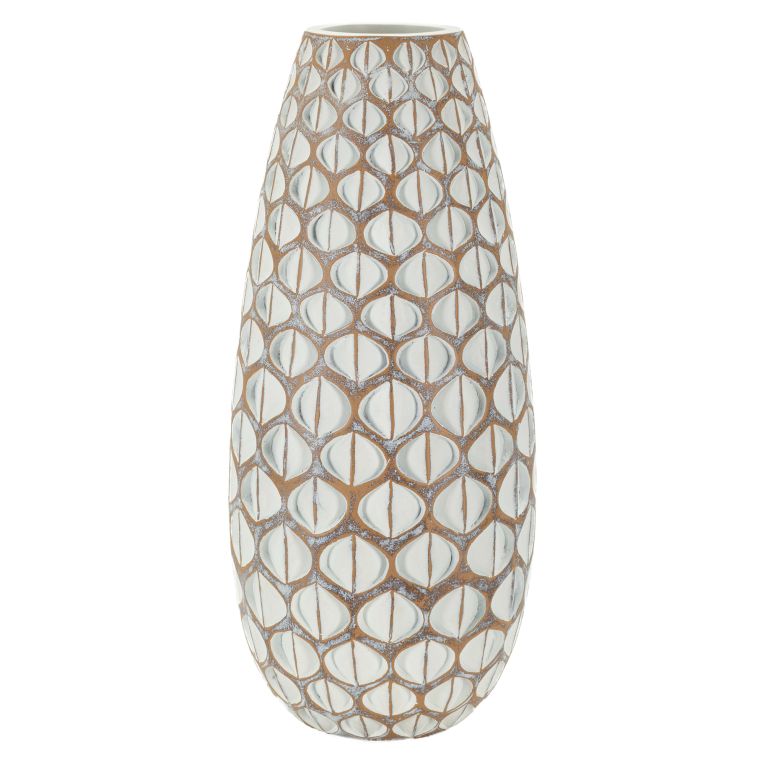 Vaso Beige Bianco Crema Colore Struttura Bianco Diametro 8 cm, Sfumatura Colore Struttura Crema - Barati