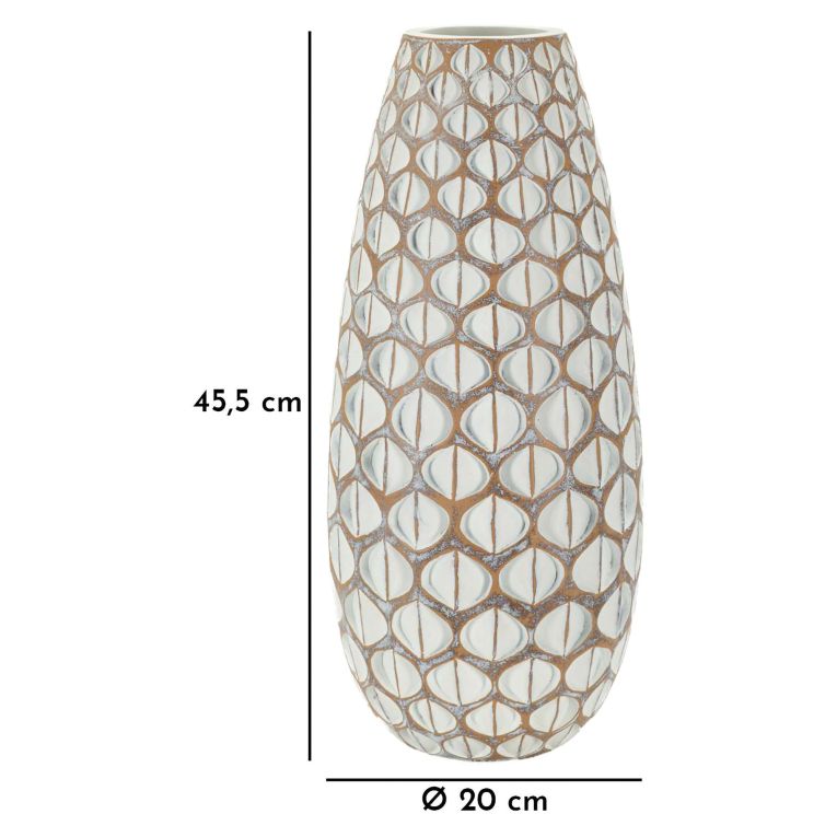 Vaso Beige Bianco Crema Colore Struttura Bianco Diametro 8 cm, Sfumatura Colore Struttura Crema - Barati