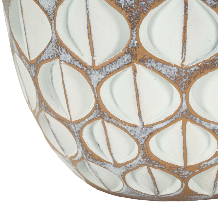 Vaso Beige Bianco Crema Colore Struttura Bianco Diametro 8 cm, Sfumatura Colore Struttura Crema - Barati