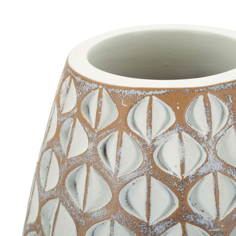 Vaso Beige Bianco Crema Colore Struttura Bianco Diametro 8 cm, Sfumatura Colore Struttura Crema - Barati