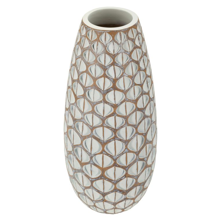 Vaso Beige Bianco Crema Colore Struttura Bianco Diametro 8 cm, Sfumatura Colore Struttura Crema - Barati