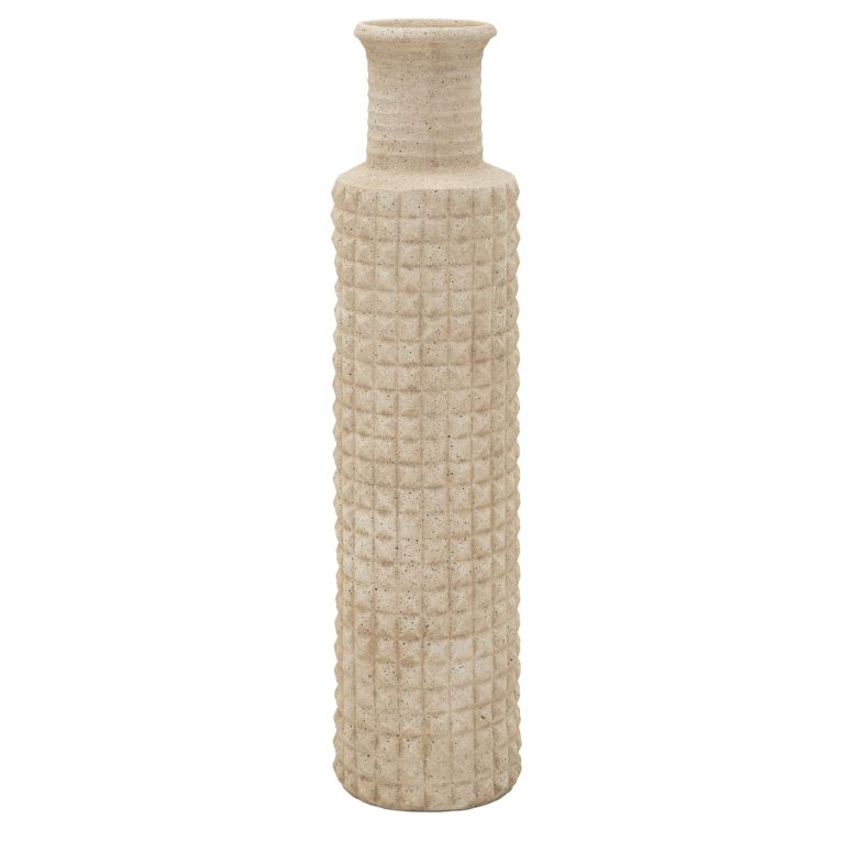 Vaso Beige Finitura Effetto Sabbia Diametro 14 cm, - Fati