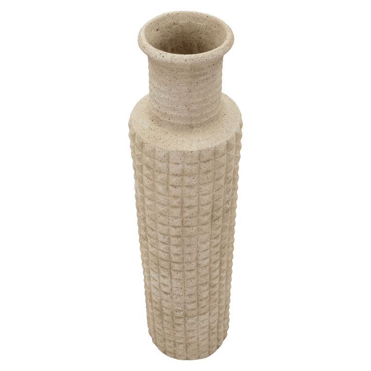 Vaso Beige Finitura Effetto Sabbia Diametro 14 cm, - Fati