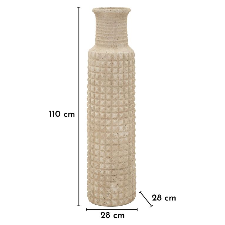 Vaso Beige Finitura Effetto Sabbia Diametro 18 cm, - Fatenoti