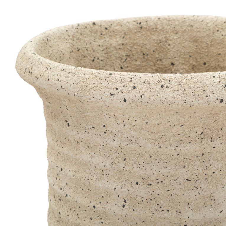 Vaso Beige Finitura Effetto Sabbia Diametro 18 cm, - Fatenoti