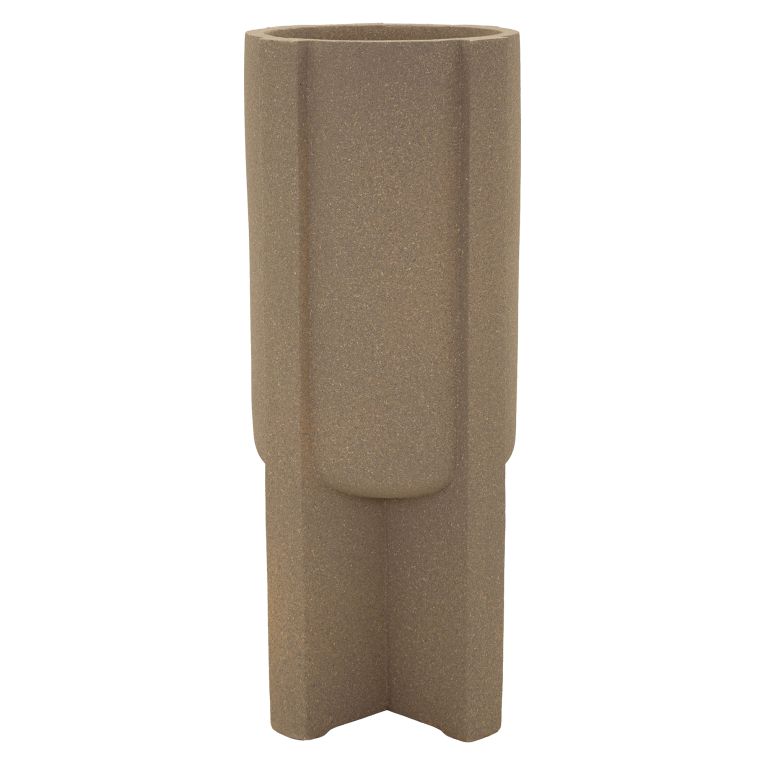Vaso Beige Finitura Geometrica, - Fatigava