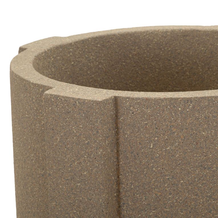 Vaso Beige Finitura Geometrica, - Fatigava