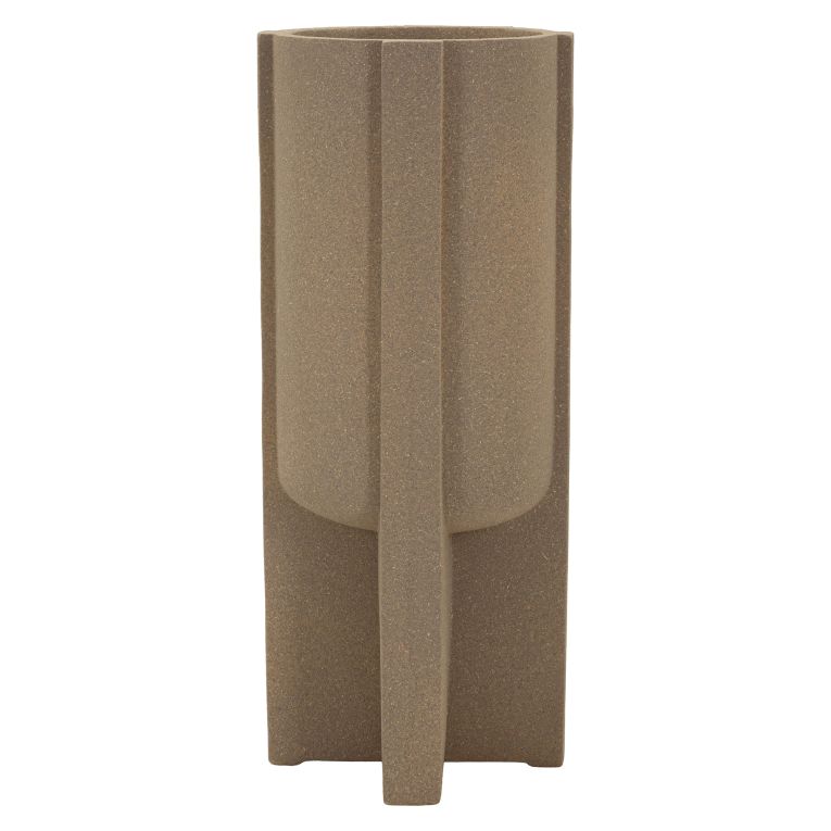 Vaso Beige Finitura Geometrica, - Fatigava