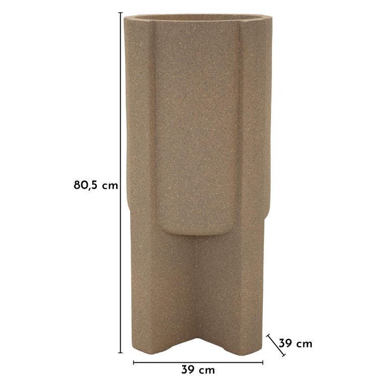 Vaso Beige Finitura Geometrica, - Fato