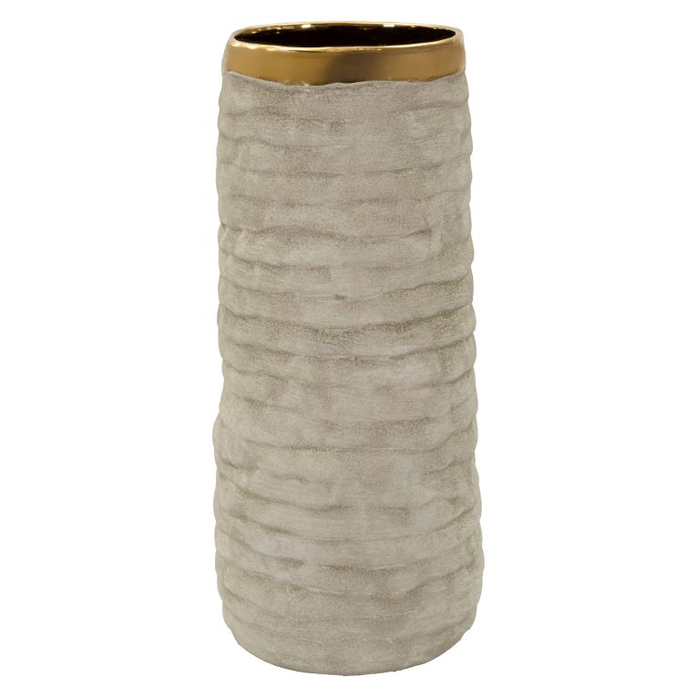 Vaso Beige oro Finitura Naturale Colore Struttura oro, Diametro 11 cm - Fasimo