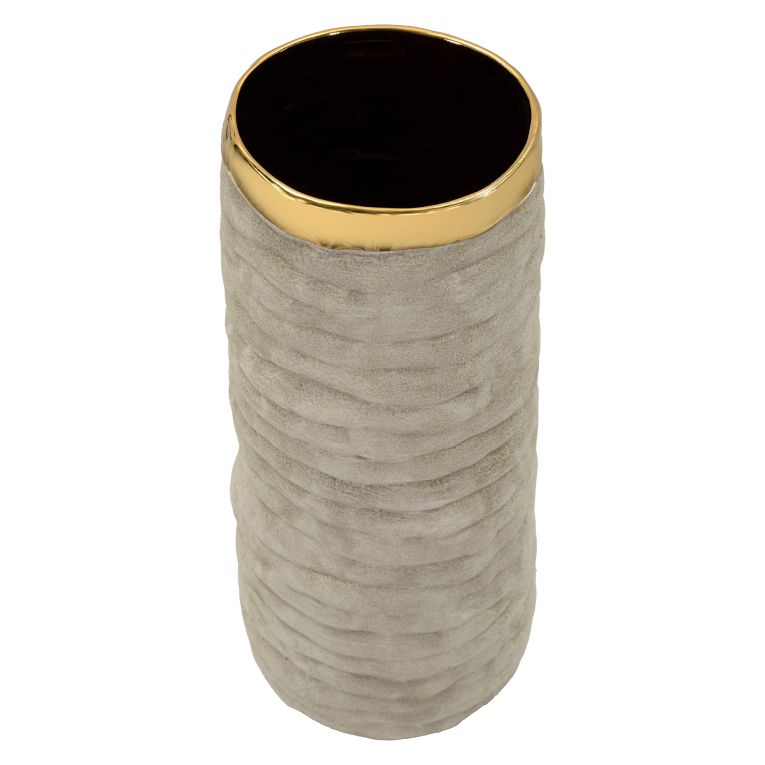 Vaso Beige oro Finitura Naturale Colore Struttura oro, Diametro 11 cm - Fasimo