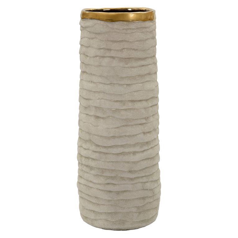 Vaso Beige oro Finitura Naturale Colore Struttura oro, - Fasezaha