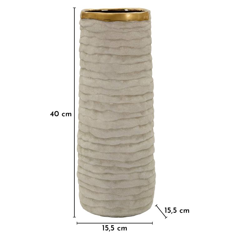 Vaso Beige oro Finitura Naturale Colore Struttura oro, - Fasezaha