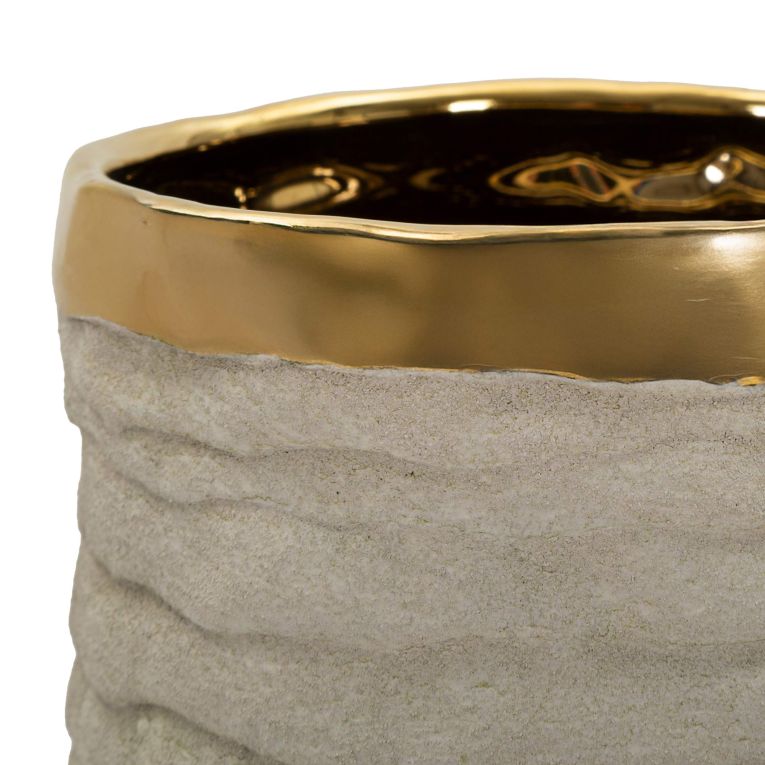 Vaso Beige oro Finitura Naturale Colore Struttura oro, - Fasezaha