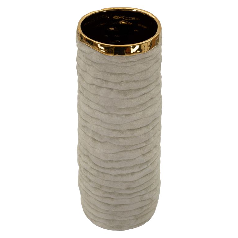 Vaso Beige oro Finitura Naturale Colore Struttura oro, - Fasezaha