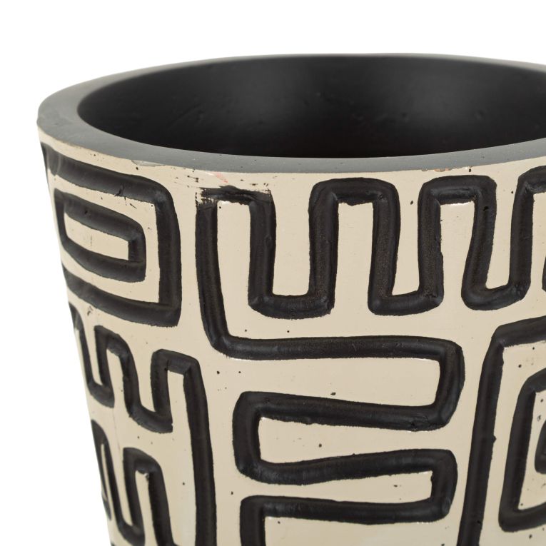 Vaso Bianco Crema Nero Colore Struttura Nero Diametro 12.5 cm, Sfumatura Colore Struttura Crema - Fanopa