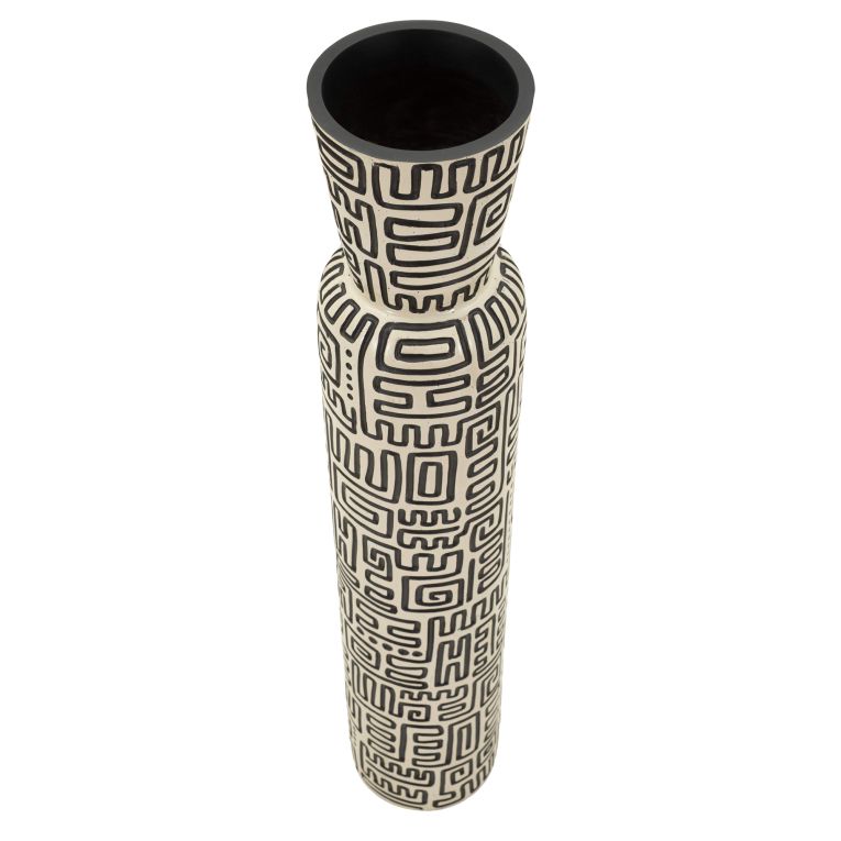 Vaso Bianco Crema Nero Colore Struttura Nero Diametro 12.5 cm, Sfumatura Colore Struttura Crema - Fanopa