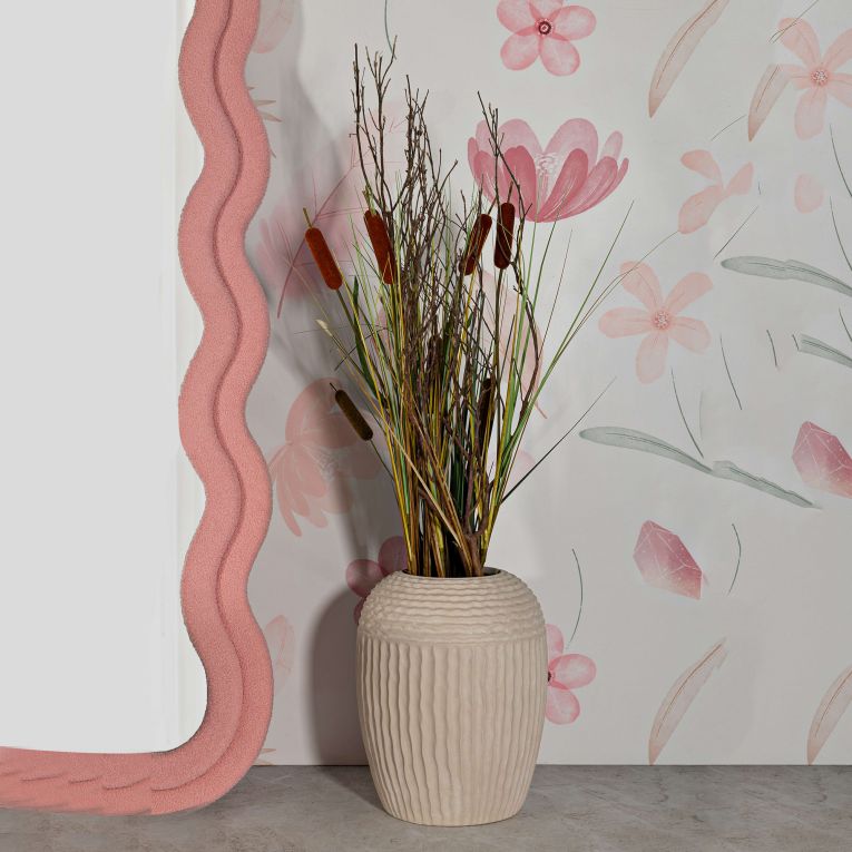 Vaso Bianco Crema Texture Irregolare Diametro 15.5 cm, Sfumatura Colore Struttura Crema - Famo