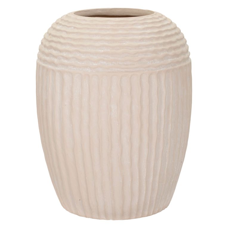 Vaso Bianco Crema Texture Irregolare Diametro 15.5 cm, Sfumatura Colore Struttura Crema - Famo
