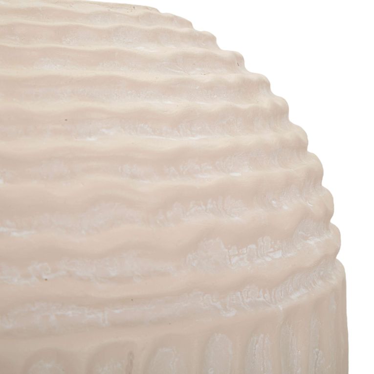 Vaso Bianco Crema Texture Irregolare Diametro 15.5 cm, Sfumatura Colore Struttura Crema - Famo