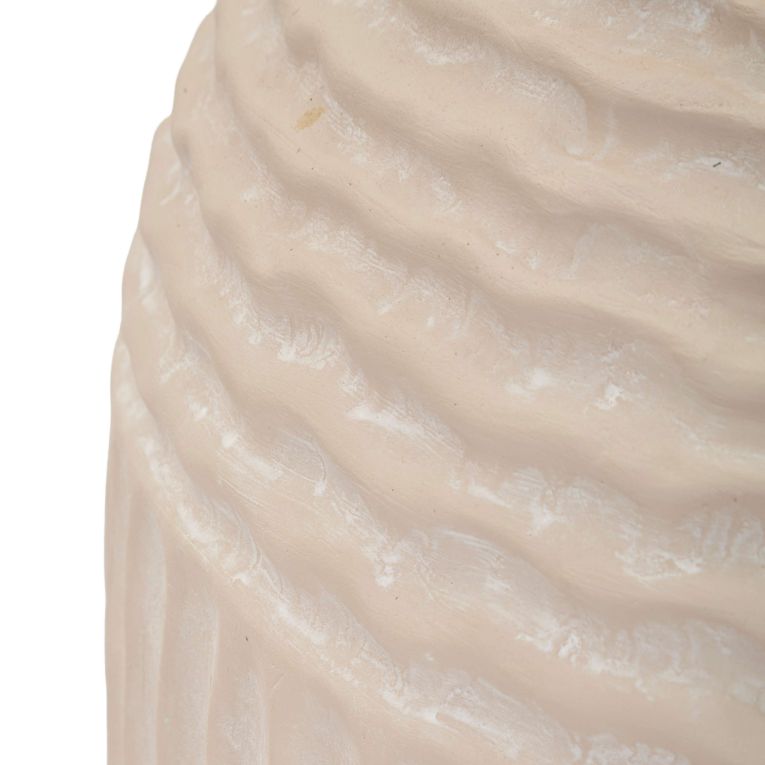 Vaso Bianco Crema Texture Irregolare Diametro 15.5 cm, Sfumatura Colore Struttura Crema - Famo