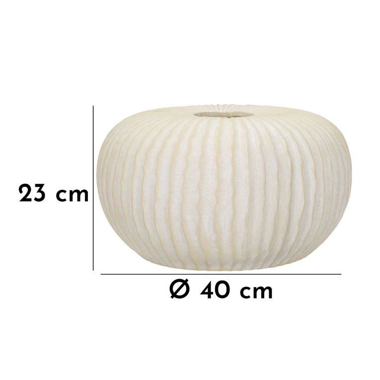 Vaso Bianco Crema Texture Irregolare Diametro 9.5 cm, Sfumatura Colore Struttura Crema - Famimiso
