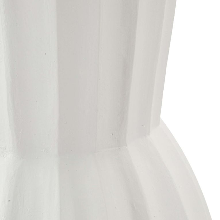 Vaso Bianco Lavorazione Scanalata Diametro 16.5 cm, - Daranita