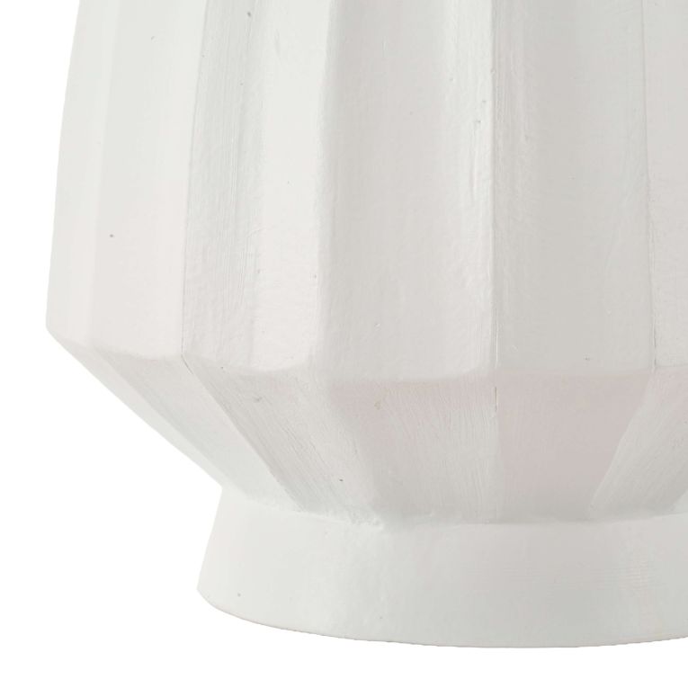 Vaso Bianco Lavorazione Scanalata Diametro 16.5 cm, - Daranita