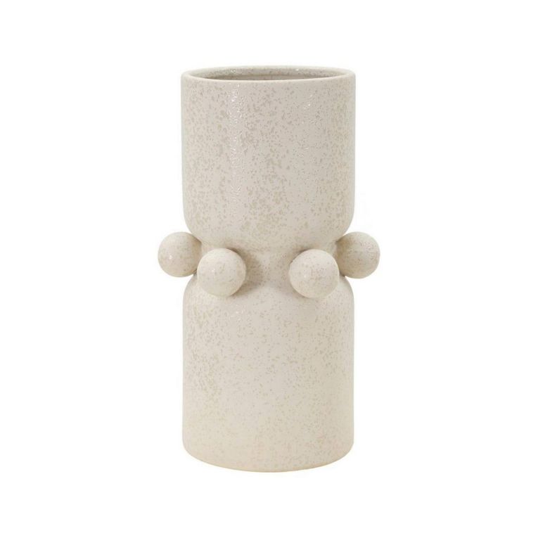 Vaso Borgetto, Complemento d'arredo, Articolo decorativo, Accessorio d'arredo, Crema, 16x16 h28 cm
